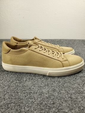 Vince Fulton Knit Sneakers Mens 10 Desert Tan Beige Minimalist Casual Shoes